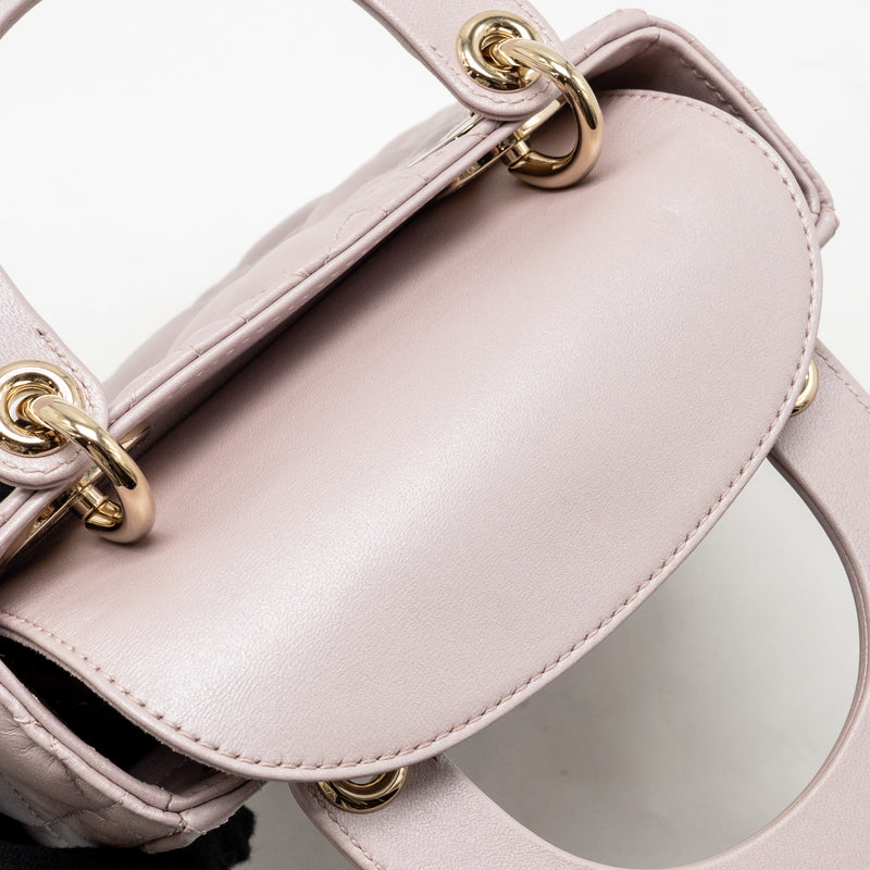 Dior Mini Lady Dior lambskin light Pink LGHW