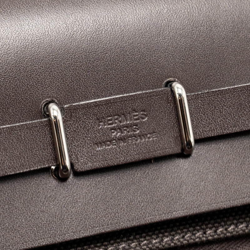 Hermes Herbag Mini Canvas/Hunter Leather Ebene SHW Stamp W