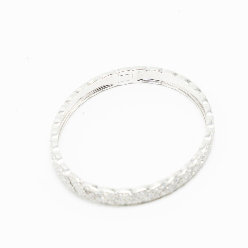 Chanel Size M Coco Crush Bracelet Quilted Motif 18k white gold diamonds