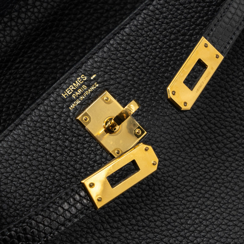 Hermes touch kelly 25 togo / lizard black GHW stamp Z