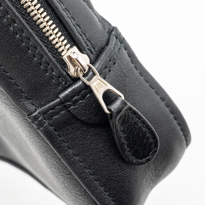 Balenciaga triangle zip clutch calfskin black SHW