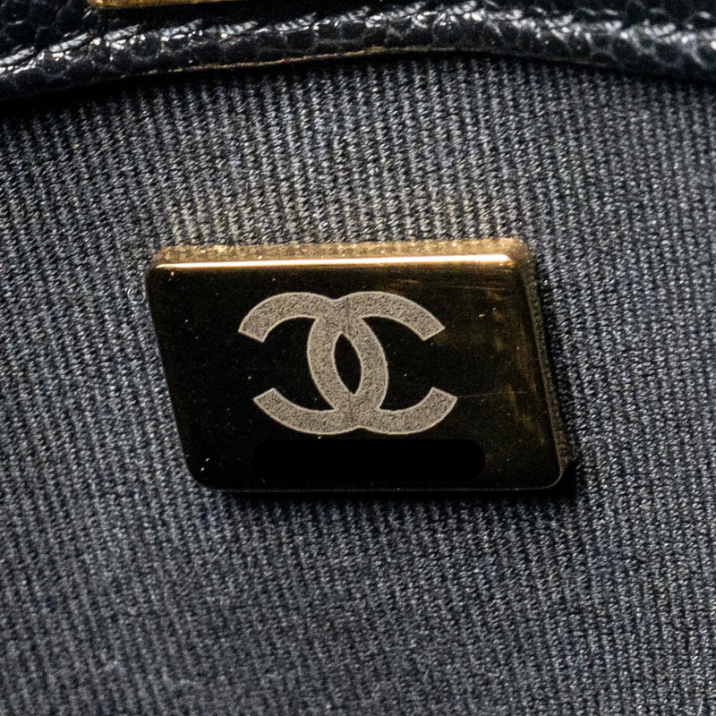 Chanel CC Camellia Small Shopping Bag Caviar Black GHW (Microchip)