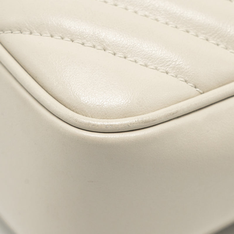 Saint Laurent/YSL Lou Camera Bag Calfskin White GHW