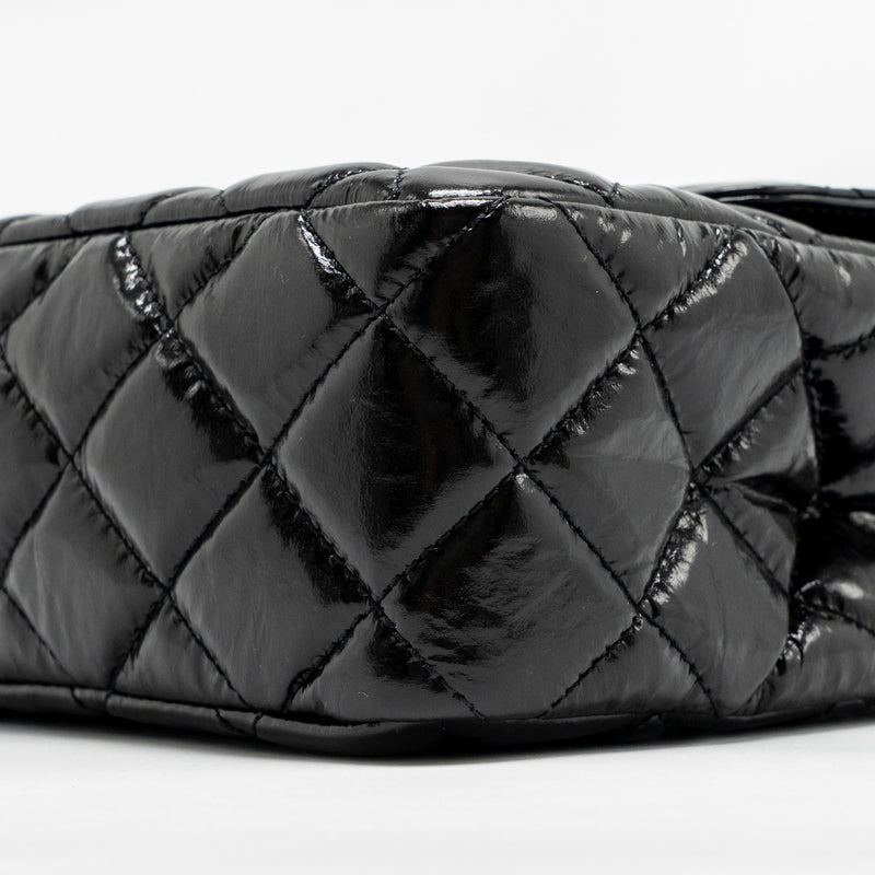 Chanel Hobo Bag Shiny Calfskin Black Brushed GHW
