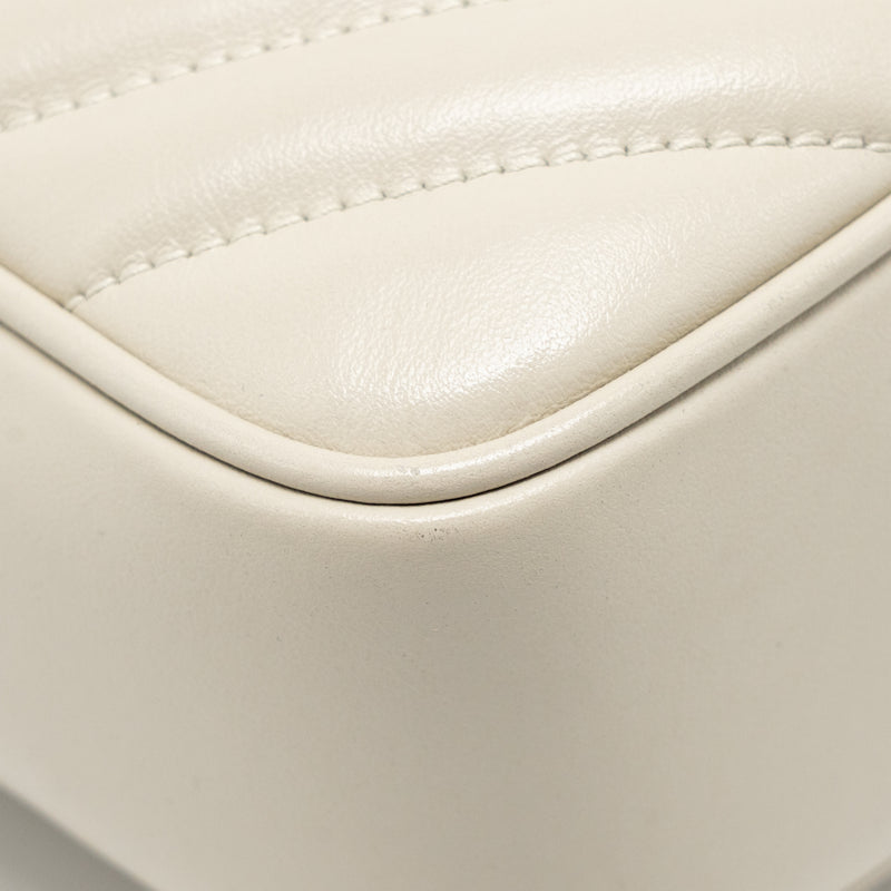 Saint Laurent/YSL Lou Camera Bag Calfskin White GHW