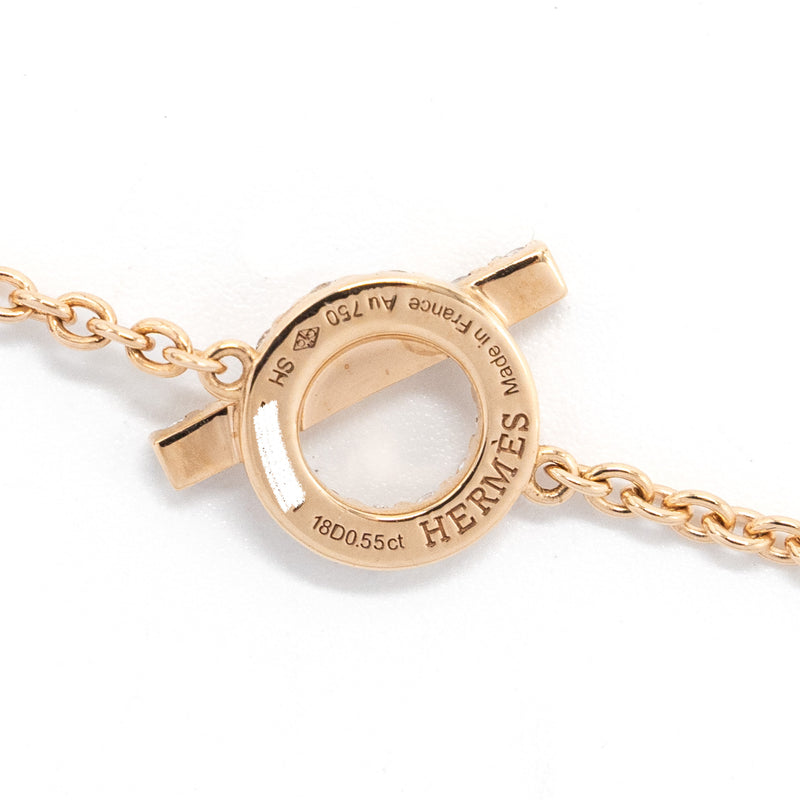 Hermes size SH finesse bracelet rose gold diamonds