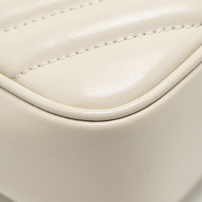 Saint Laurent/YSL Lou Camera Bag Calfskin White GHW