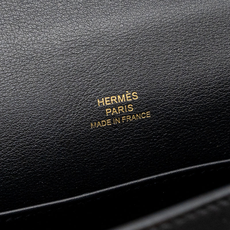 Hermes Kelly Pochette Swift Black RGHW Stamp Z
