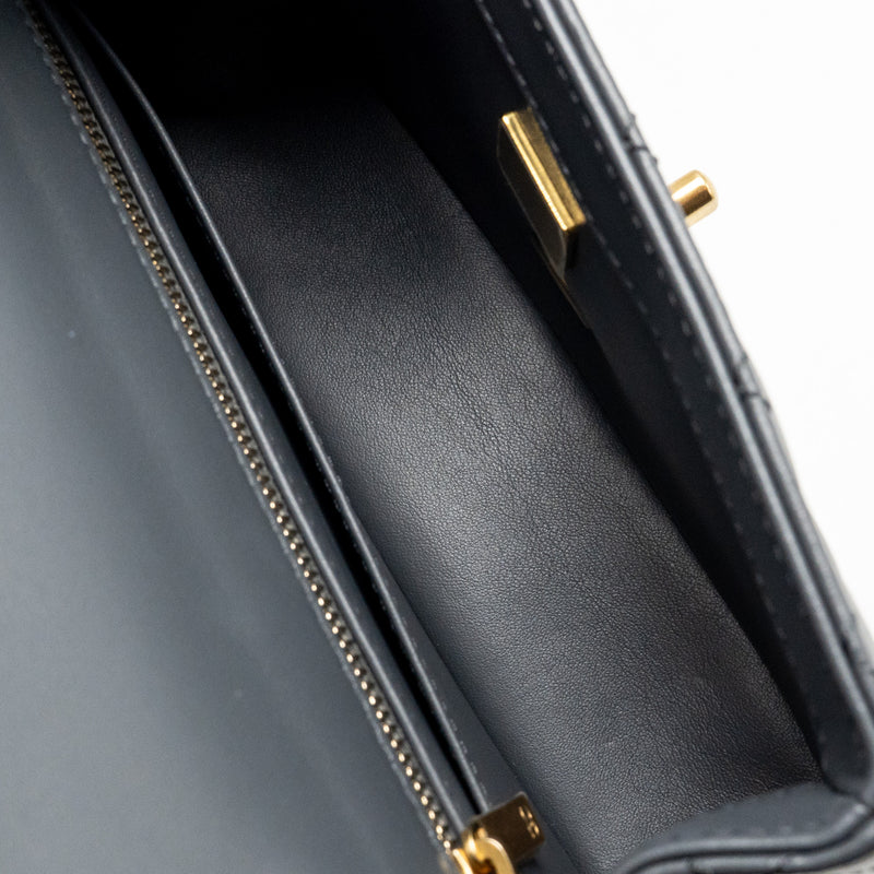 Chanel 23K Pearl Crush Mini Rectangular Flap Bag Dark Grey GHW (Microchip)