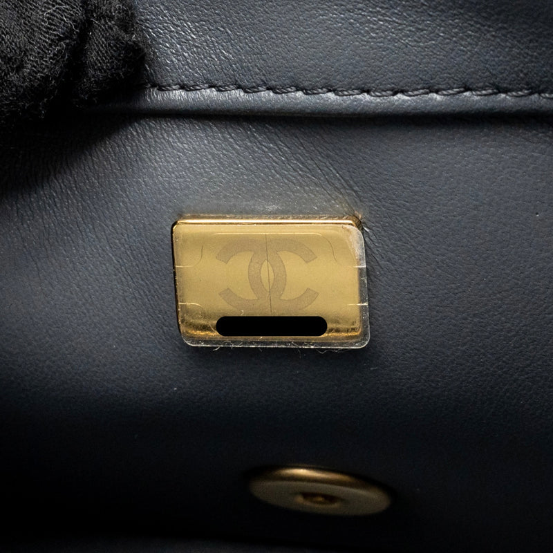 Chanel 23K Pearl Crush Mini Rectangular Flap Bag Dark Grey GHW (Microchip)