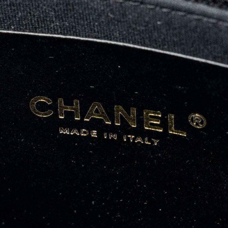 Chanel Large Quilted Hobo Bag Shiny Crumpled Lambskin Black GHW (Microchip)