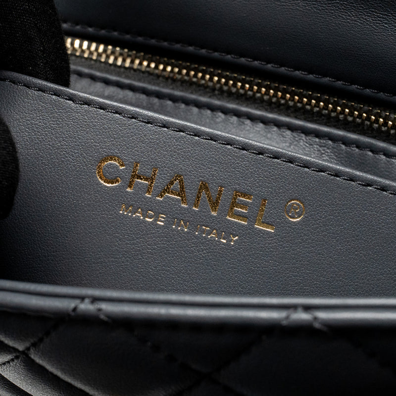 Chanel 23K Pearl Crush Mini Rectangular Flap Bag Dark Grey GHW (Microchip)