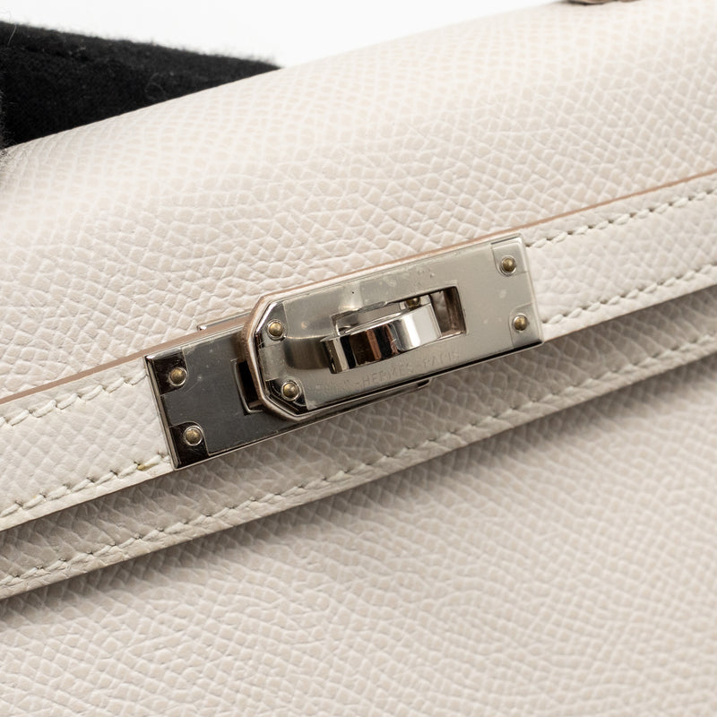Hermes Mini Kelly II epsom gris pale SHW stamp B