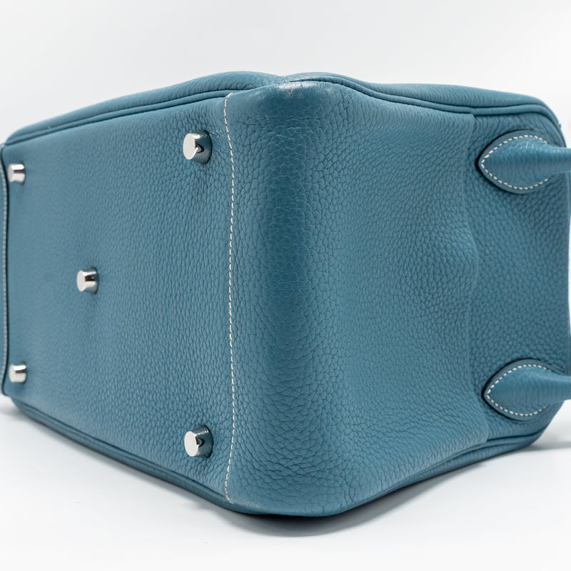 Hermes Lindy 30 Clemence Blue Jeans SHW Stamp Square O