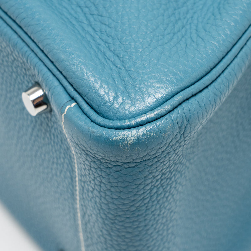 Hermes Lindy 30 Clemence Blue Jeans SHW Stamp Square O