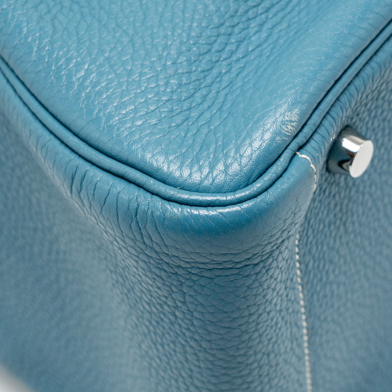 Hermes Lindy 30 Clemence Blue Jeans SHW Stamp Square O