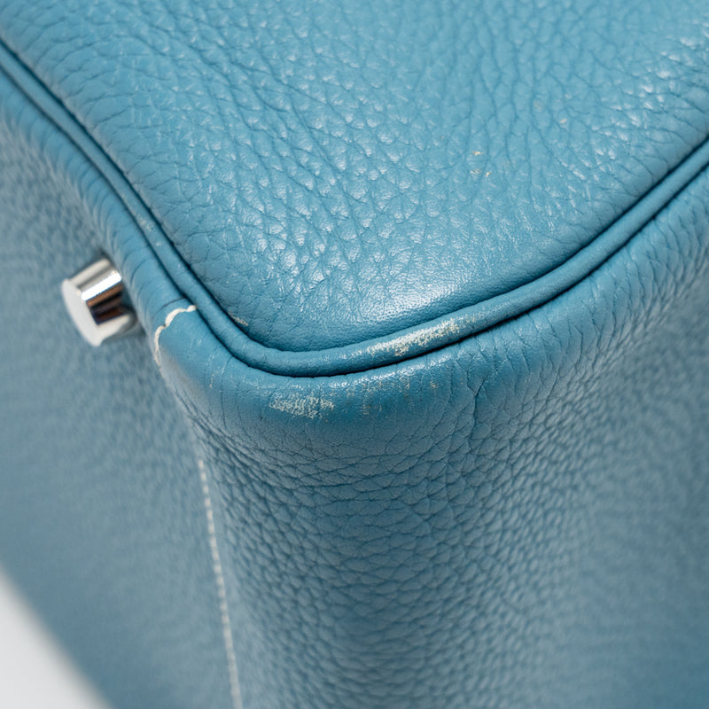 Hermes Lindy 30 Clemence Blue Jeans SHW Stamp Square O