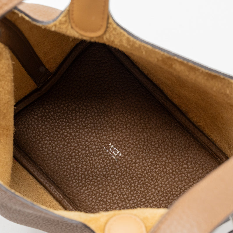 Hermes picotin 18 lock bag clemence alezan / Biscuit SHW stamp Z