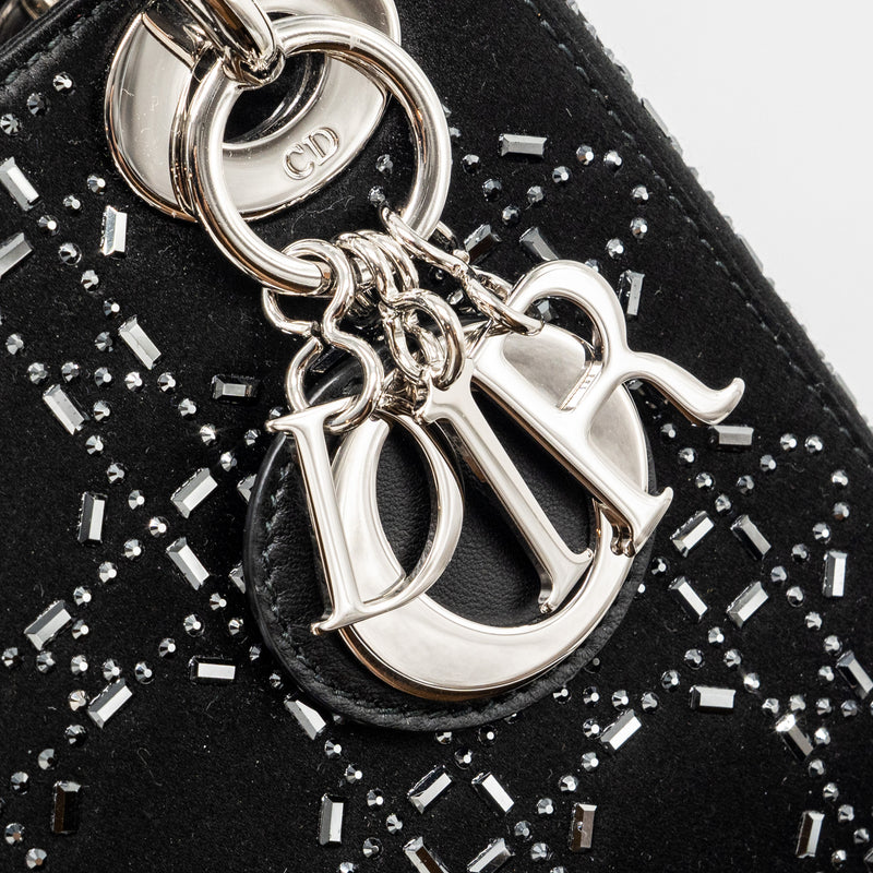 Dior Mini Lady Dior Satin Crystal Black SHW