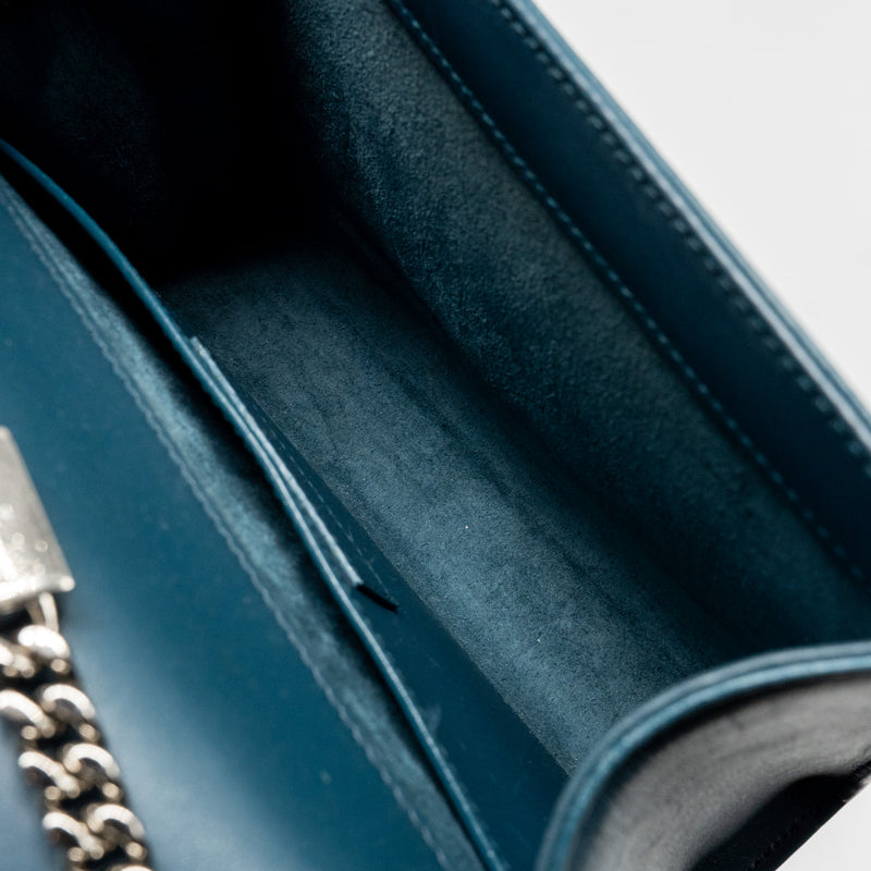 Saint Laurent/YSL Small Kate Bag with Tassel Caflskin Blue SHW