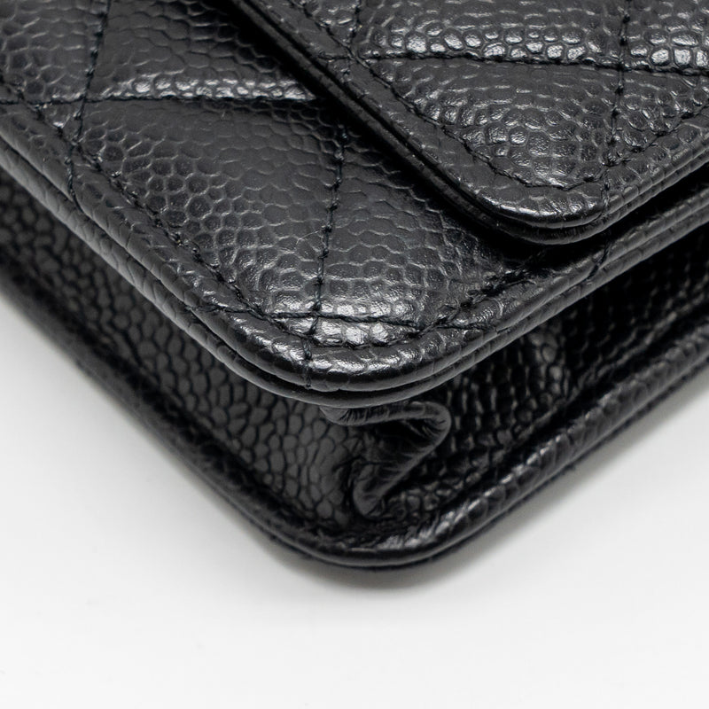 Chanel Classic Wallet on Chain Caviar Black GHW (Microchip)
