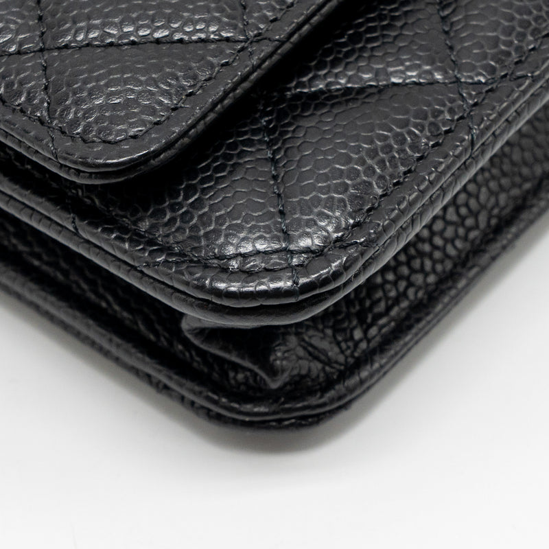 Chanel Classic Wallet on Chain Caviar Black GHW (Microchip)