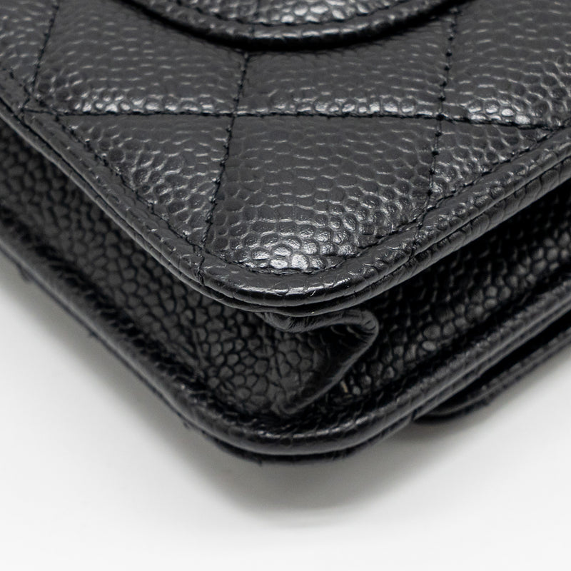 Chanel Classic Wallet on Chain Caviar Black GHW (Microchip)