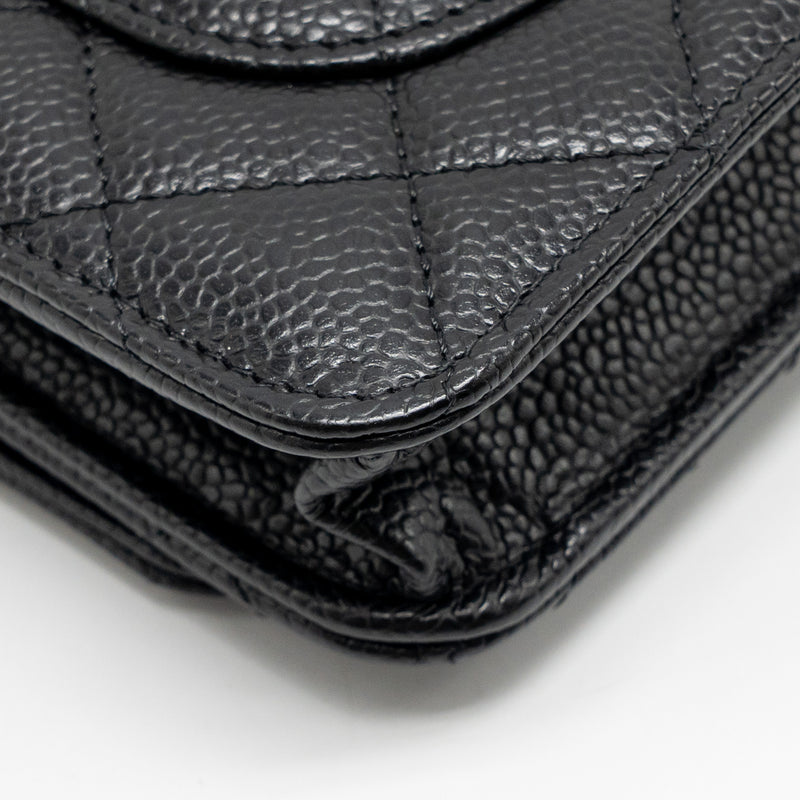 Chanel Classic Wallet on Chain Caviar Black GHW (Microchip)