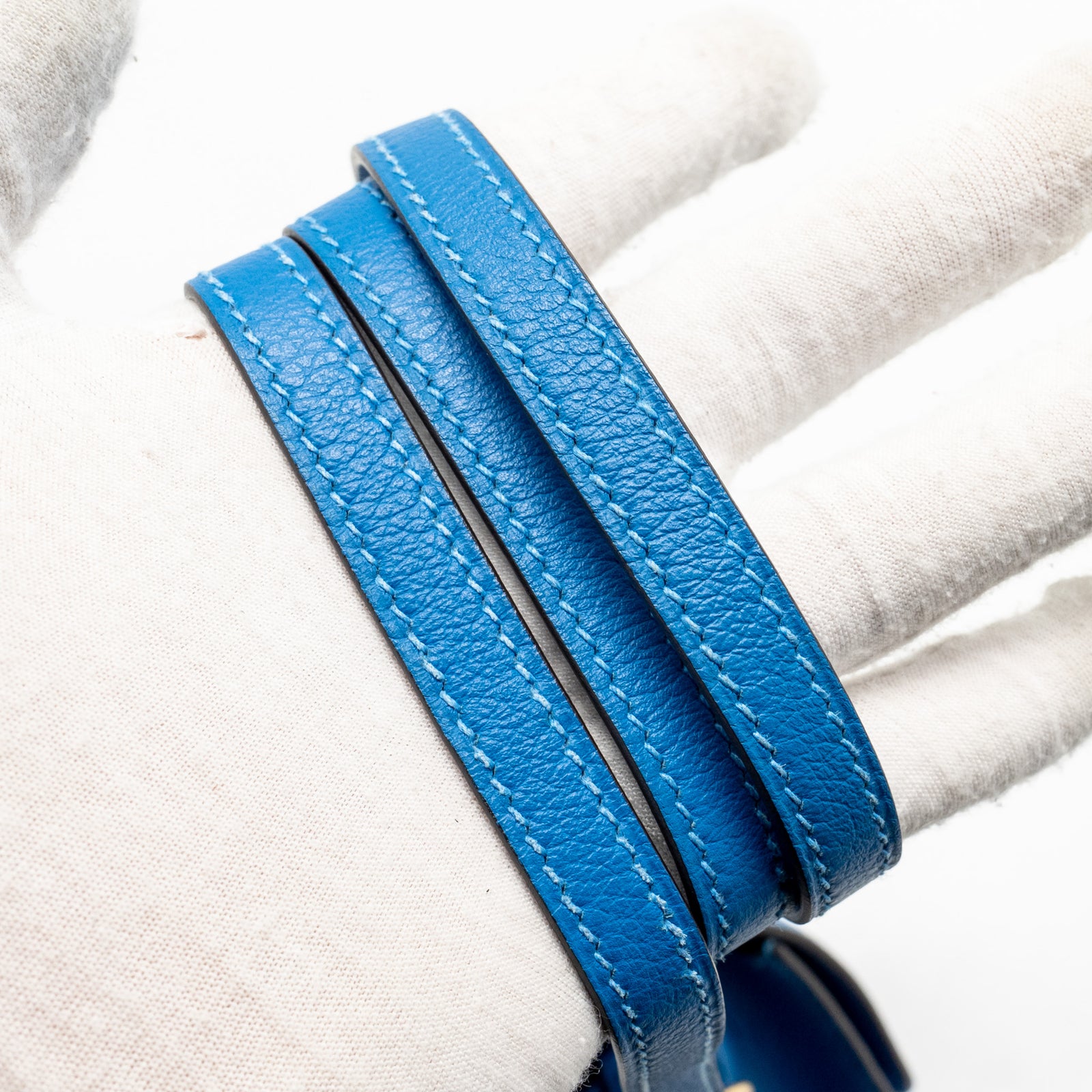 Hermes Mini Roulis Evercolor B3 Bleu Zanzibar GHW Stamp D