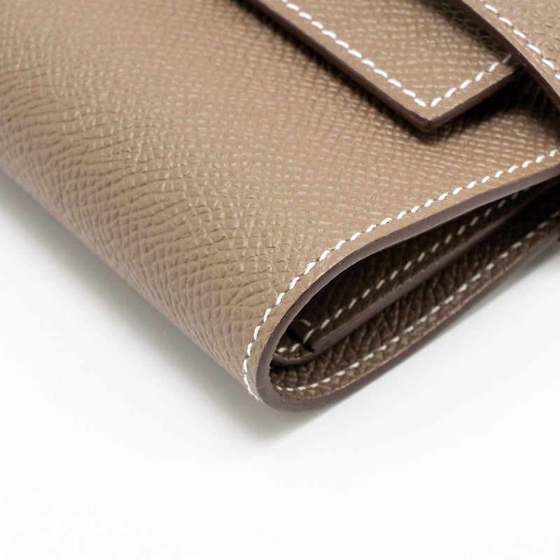 Hermes Kelly Wallet Epsom Etoupe GHW Stamp D
