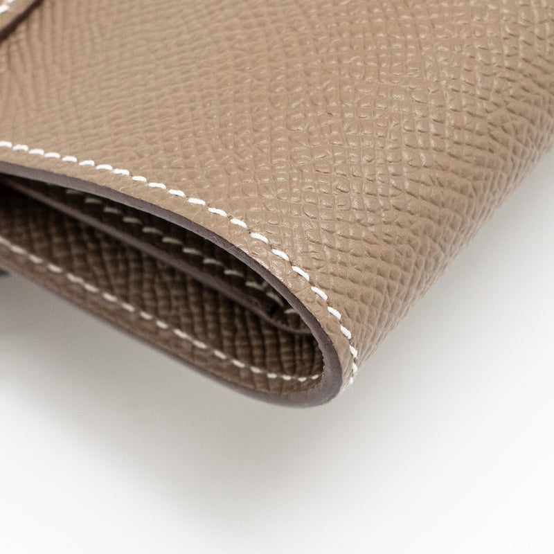 Hermes Kelly Wallet Epsom Etoupe GHW Stamp D