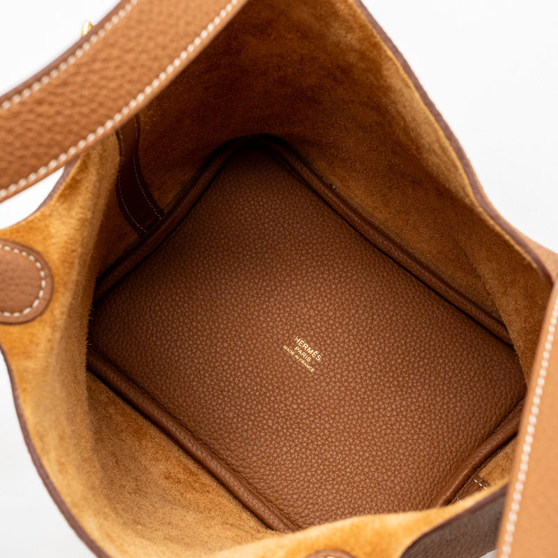 Hermes Picotin 18 Lock Bag Taurillon Maurice Gold GHW Stamp Y