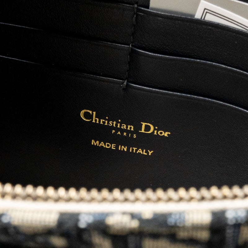 DIOR Saddle Pouch Dior Oblique Canvas Blue GHW