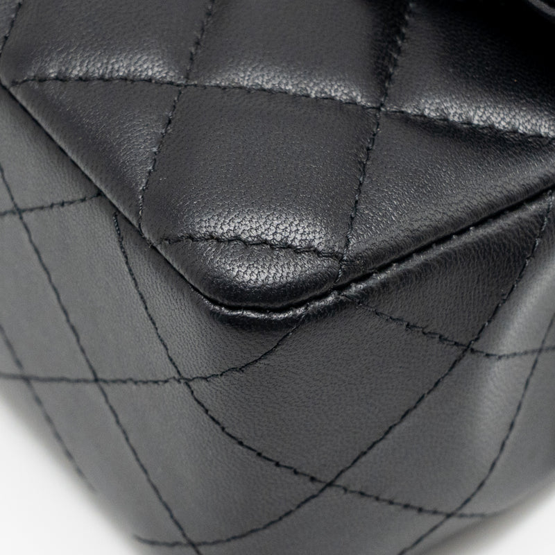 Chanel Mini Rectangular Flap Bag Lambskin Black RGHW (Microchip)