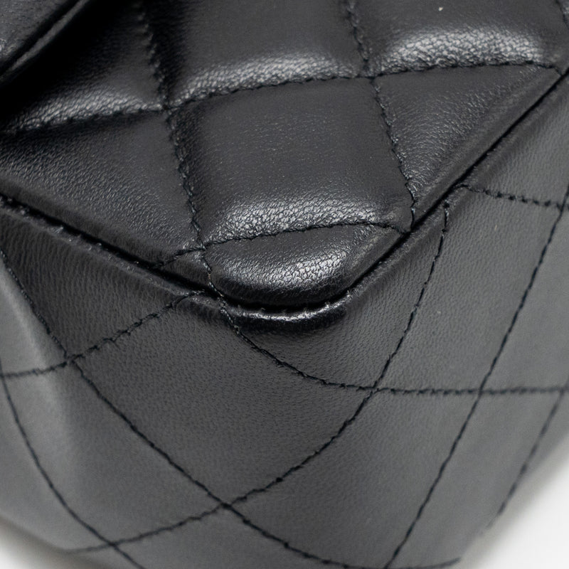 Chanel Mini Rectangular Flap Bag Lambskin Black RGHW (Microchip)
