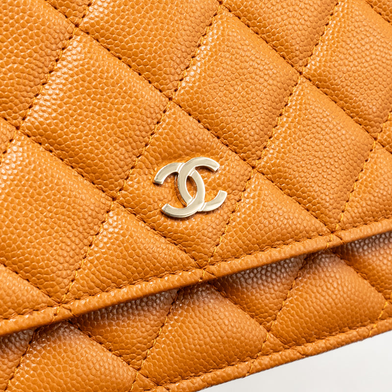 Chanel Classic Wallet on Chain Caviar Caramel GHW (Microchip)