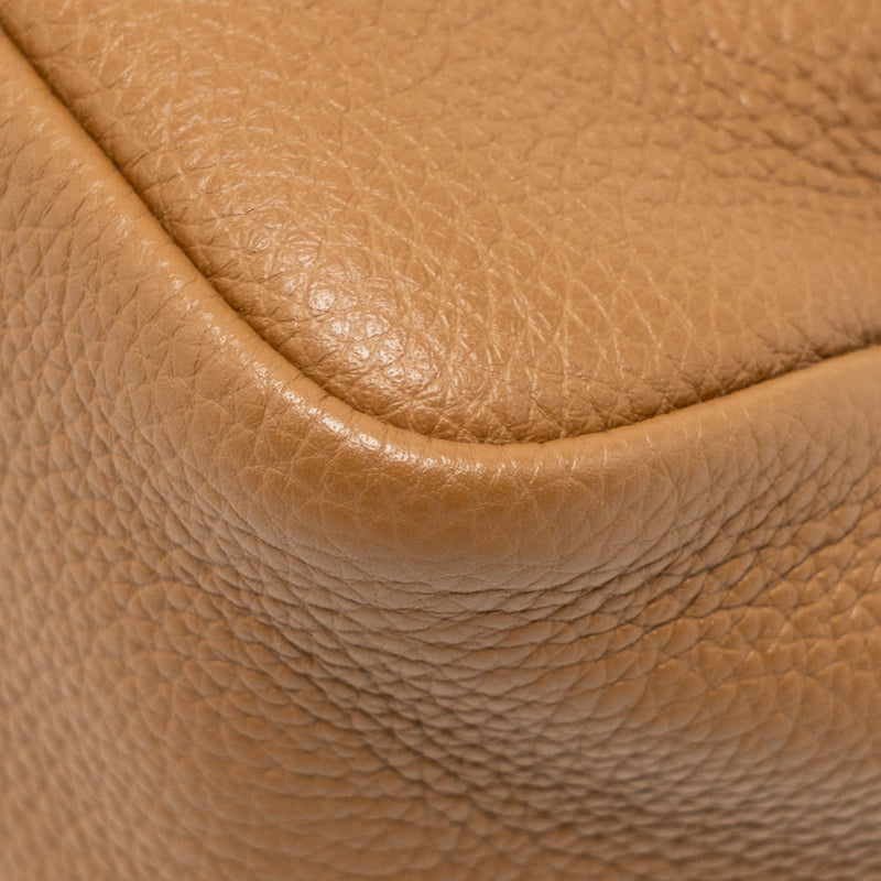 Prada Mini Leather Handbag Calfskin Caramel SHW