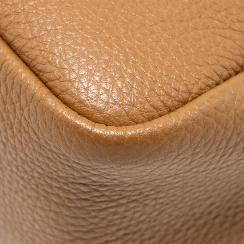 Prada Mini Leather Handbag Calfskin Caramel SHW