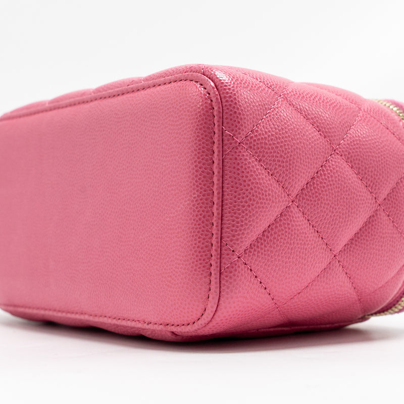 Chanel Long Vanity Case with Chain Caviar Hot Pink LGHW