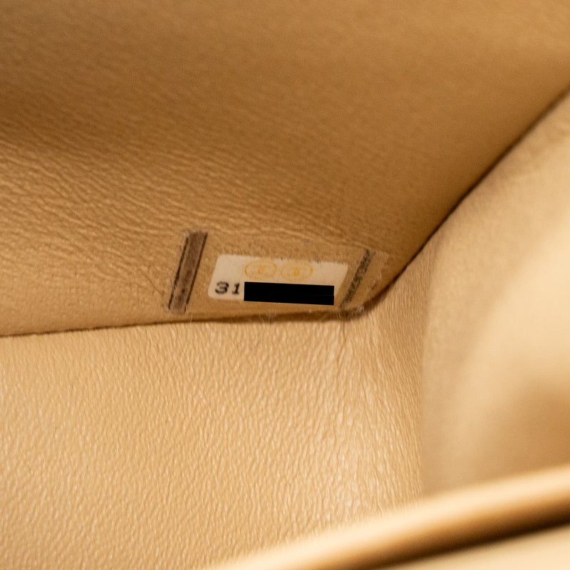 Chanel Small Classic Flap Bag Lambskin Beige GHW