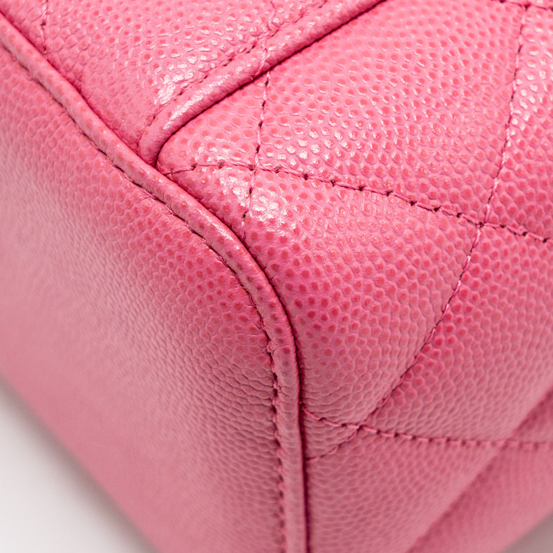 Chanel Long Vanity Case with Chain Caviar Hot Pink LGHW