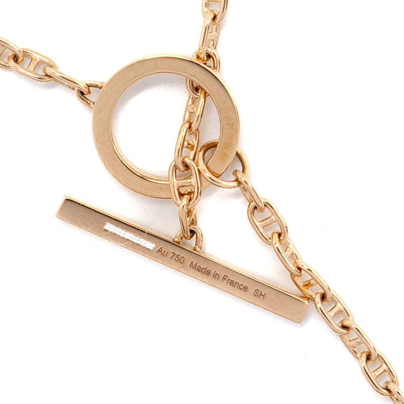 Hermes Chain D’ancre Contour Pendant, Large Model Rose Gold, Diamonds