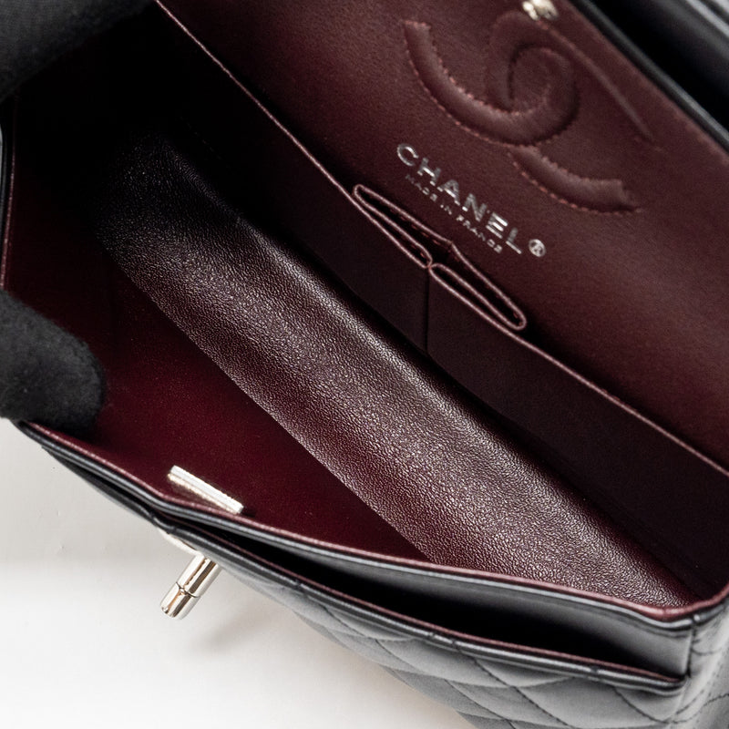 Chanel Small Classic Double Flap Bag Lambskin Black SHW (Microchip)