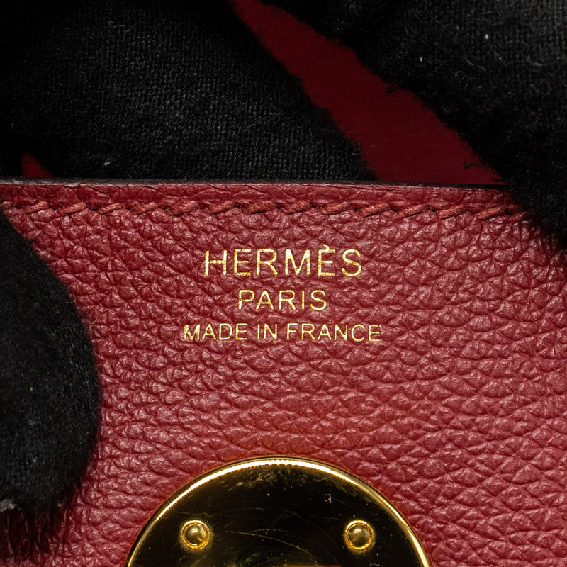 Hermes Lindy 26 Evercolor Rouge Grenat GHW Stamp U