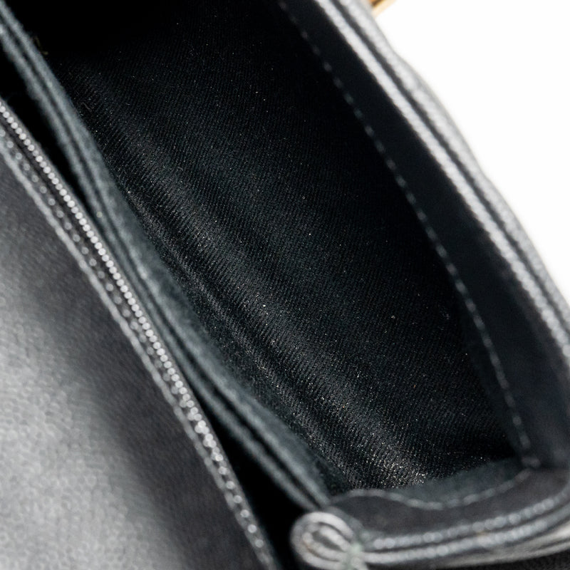 Chanel small coco handle with lizard embossed handle chevron caviar black GHW