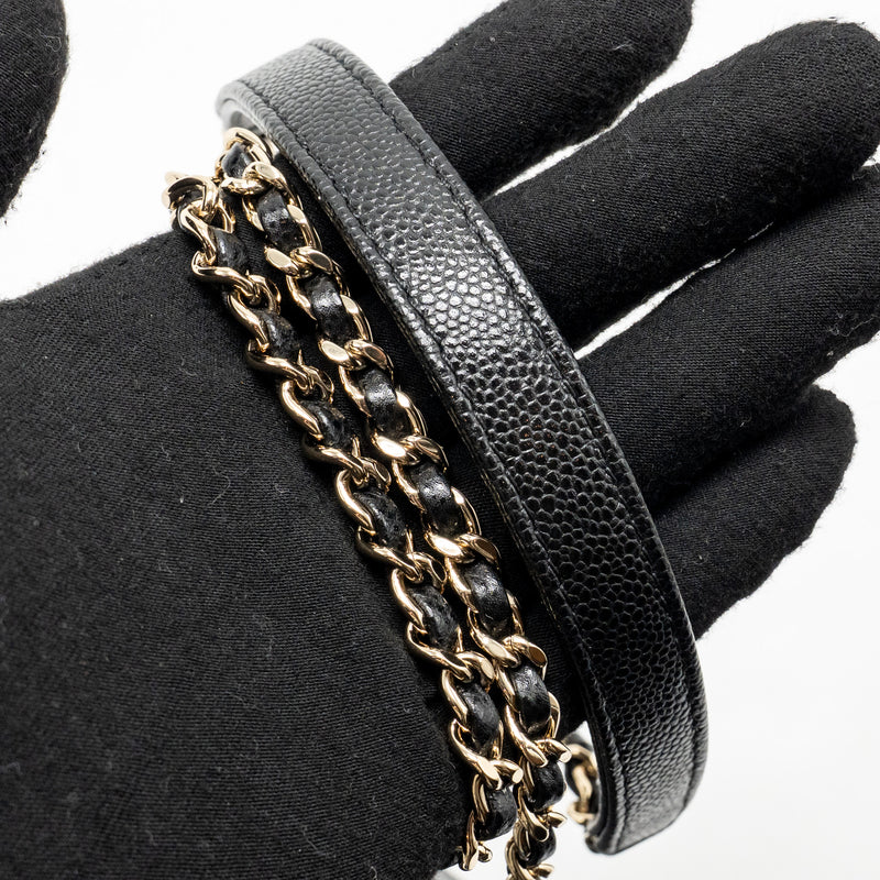 CHANEL Small Business Affinity Caviar Black LGHW (Microchip)