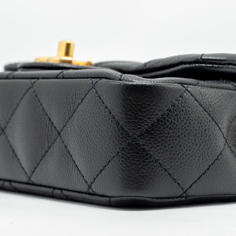 Chanel Coco Love Mini Flap Bag Adjustable Chain Caviar black GHW (microchip)