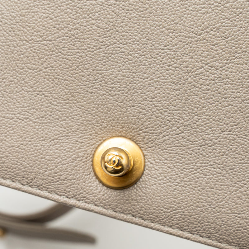 Chanel Small Boy Bag Caviar Light Grey GHW