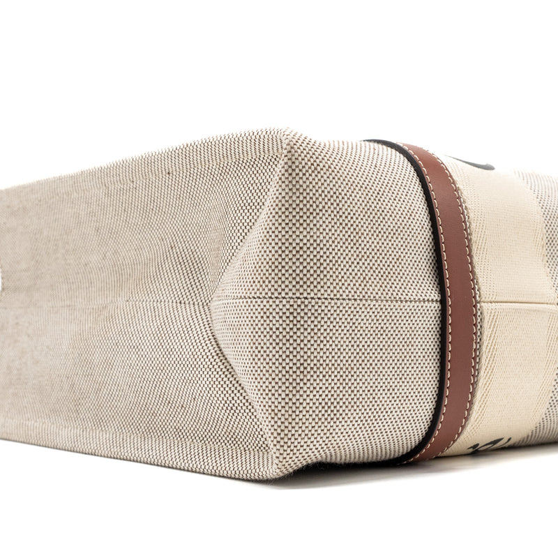 Chloe Woody Tote bag canvas ivory / brown