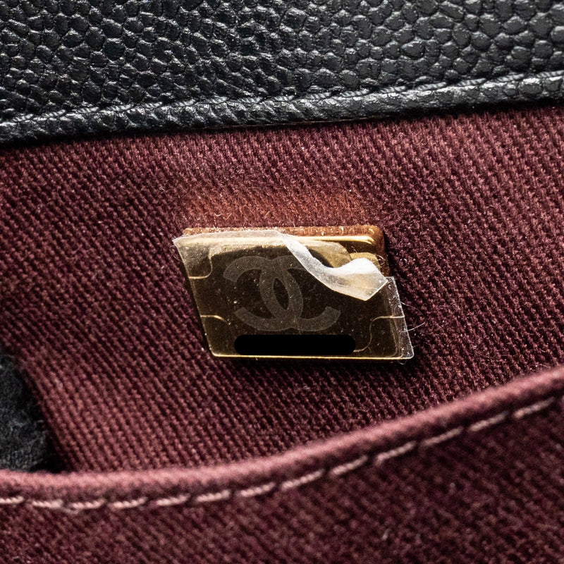 CHANEL Small Business Affinity Caviar Black LGHW (Microchip)